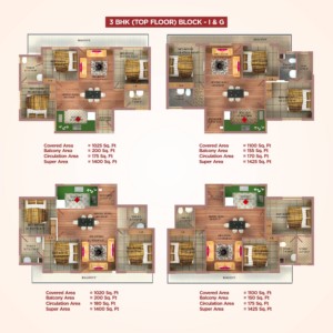 3 BHK TF BLOCK I & G