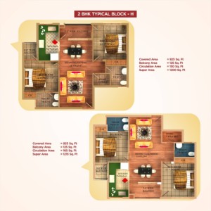 2 BHK TYPICAL BLOCK H